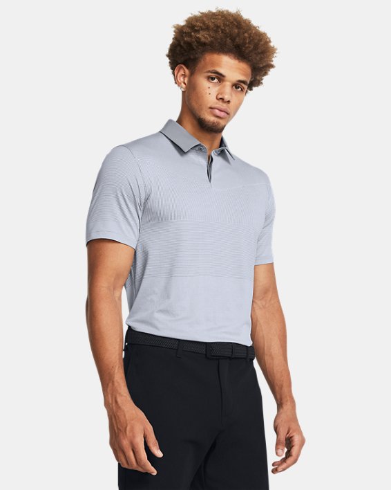 Men's UA Tour Tips Jacquard Polo in Gray image number 0